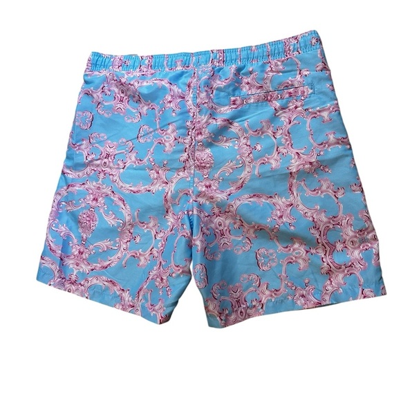 Baroque Gold Men’s Swim Trunks Blue and Pink Size XL - Picture 3 of 10